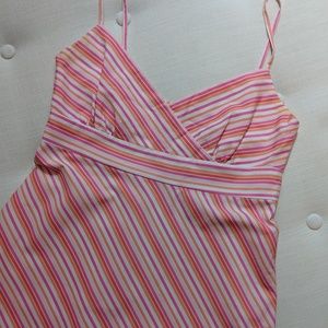 J Crew Pink and Orange Striped Sun Dress Size 4